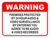 Warning Premises Protected By 24 Hours - 300mm x 225mm - Vehicle Safe