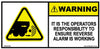 Warning Reverse Alarm - 80mm x 40mm