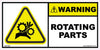 Warning Rotating Parts - 80mm x 40mm