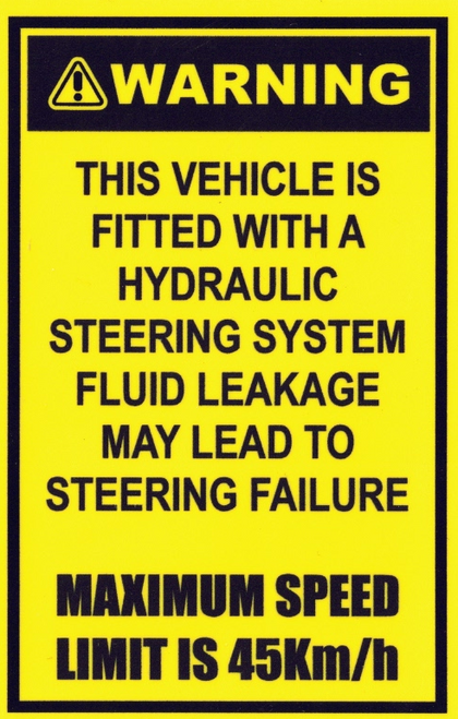 Warning Vehicle Fitted with Hydraulic Sterring System Max 45KM/H - 65m x 100mm