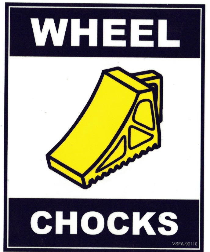 Wheel Chocks Label Wheel Chocks Decal - VSFA-90110 – Vehicle Safe