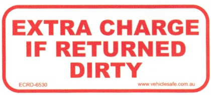 Extra Charge if Returned Dirty - 65mm x 30mm