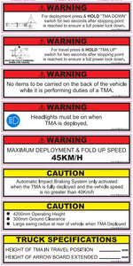 Scorpion TMA Safety Sticker Kit 150mm x 30mm x 10 Piece