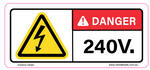 Danger 240 Volts Decal - 100 x 40mm