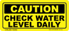 Check Water Level Daily Decal - Vehicle Safe