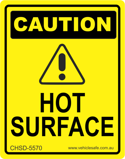 Caution Hot Surfaces Decal - Vehicle Safe