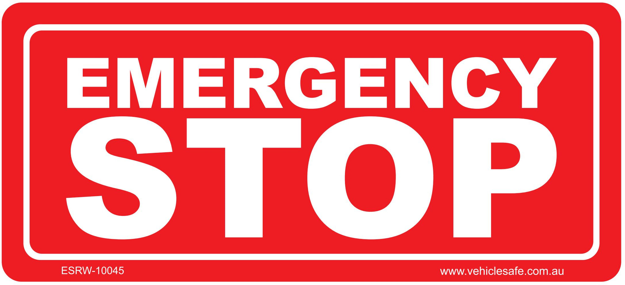 Emergency Stop Decal - 100mm x 40mm - Vehicle Safe