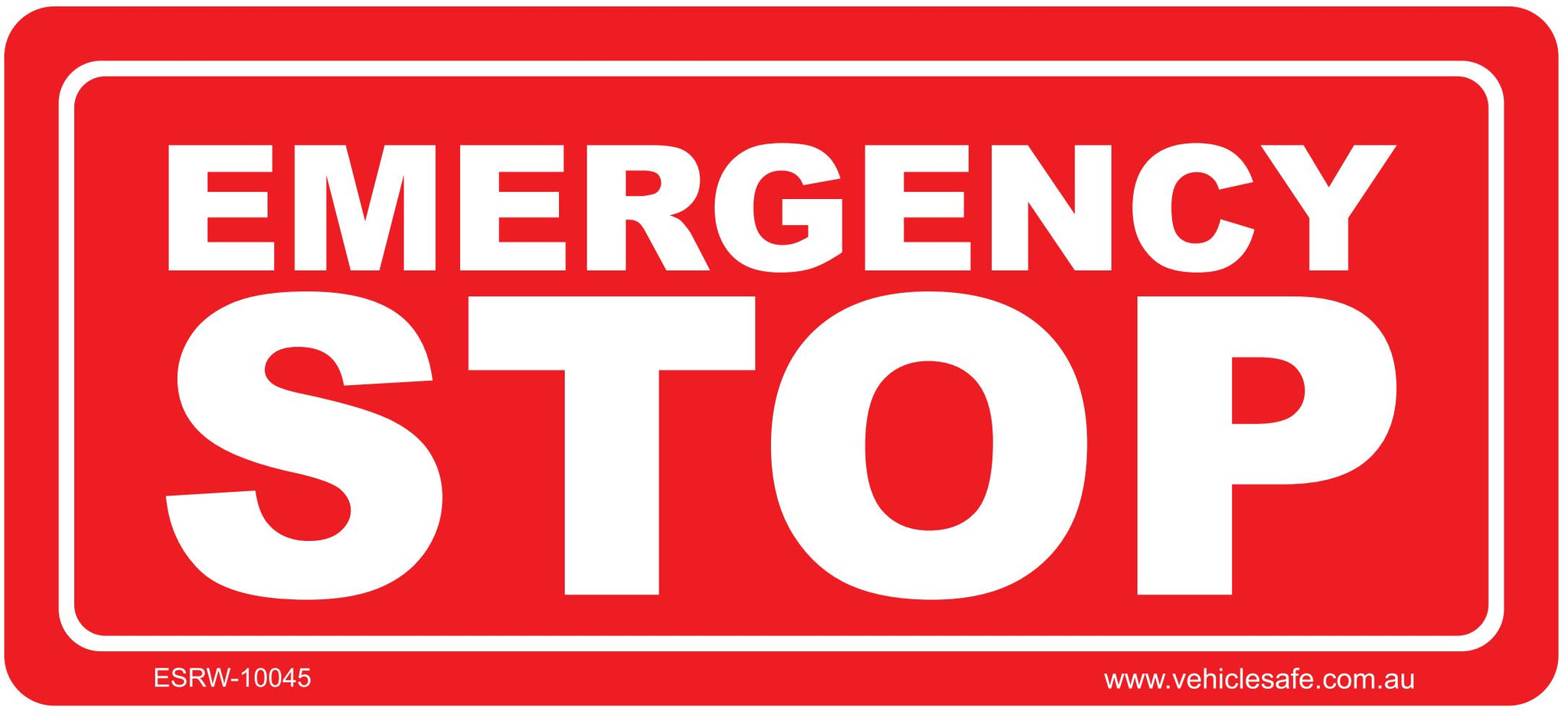 Emergency Stop Decal - 100mm x 45mm – Vehicle Safe