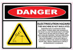 Danger Electrocution Hazard Decal- 150 x 100mm