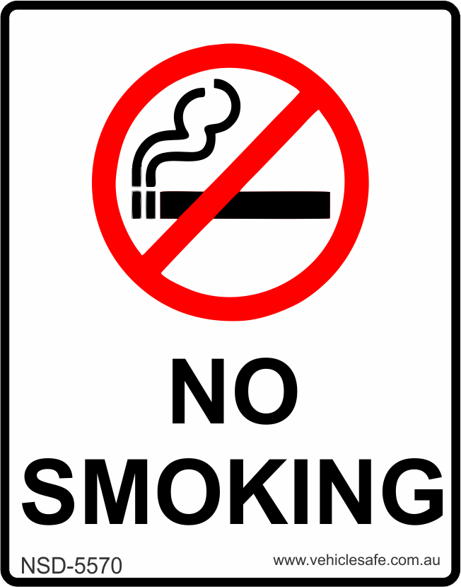 No Smoking Decal - Vehicle Safe