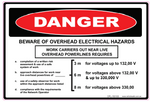 Overhead Electrical Hazard Decal- 150 x 100mm