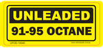 Unleaded 91-95 Octane Decal - 100mm x 40mm